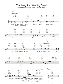 page one of The Long And Winding Road (Lead Sheet / Fake Book)