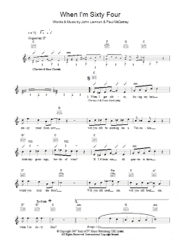 page one of When I'm Sixty-Four (Lead Sheet / Fake Book)