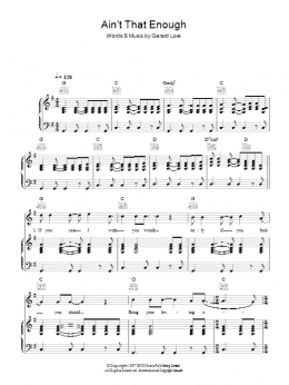 page one of Ain't That Enough (Piano, Vocal & Guitar Chords)