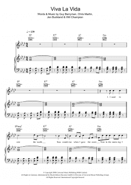 page one of Viva La Vida (Piano, Vocal & Guitar Chords)