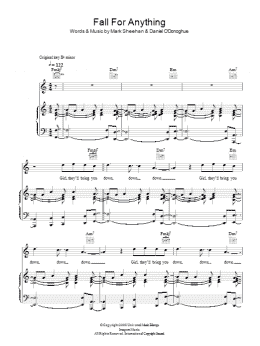 page one of Fall For Anything (Piano, Vocal & Guitar Chords)