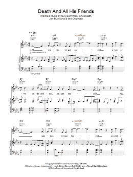 page one of Death And All His Friends (Piano, Vocal & Guitar Chords)