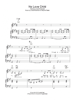 page one of No Love Child (Piano, Vocal & Guitar Chords)