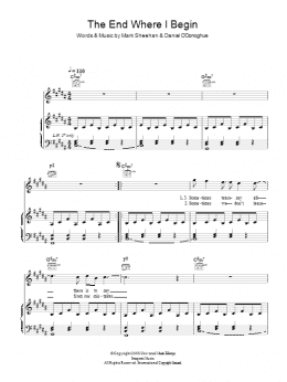 page one of End Where I Begin (Piano, Vocal & Guitar Chords)