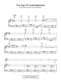 page one of The Age Of The Understatement (Piano, Vocal & Guitar Chords)