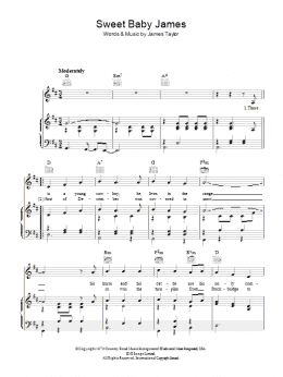 page one of Sweet Baby James (Piano, Vocal & Guitar Chords)