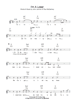 page one of I'm A Loser (Lead Sheet / Fake Book)