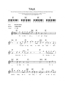 page one of Talk (Piano Chords/Lyrics)