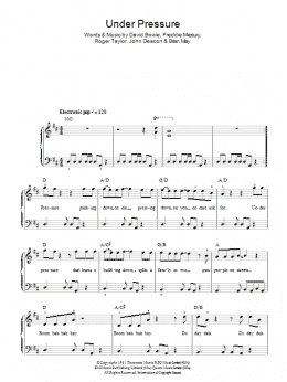 page one of Under Pressure (Easy Piano)