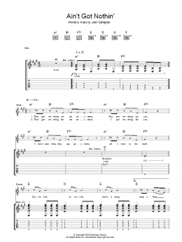 page one of Ain't Got Nothin' (Guitar Tab)