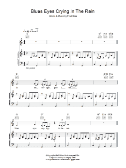 page one of Blue Eyes Crying In The Rain (Piano, Vocal & Guitar Chords)