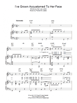 page one of I've Grown Accustomed To Her Face (Piano, Vocal & Guitar Chords)