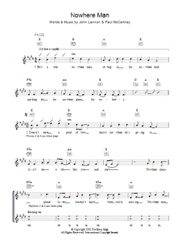 page one of Nowhere Man (Lead Sheet / Fake Book)