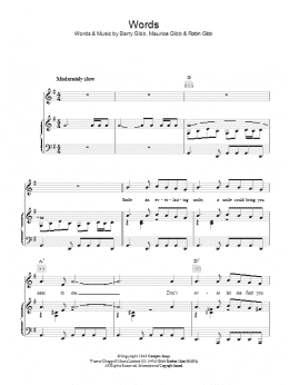 page one of Words (Piano, Vocal & Guitar Chords)