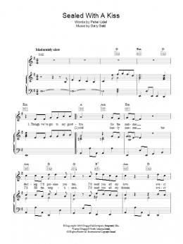 page one of Sealed With A Kiss (Piano, Vocal & Guitar Chords)