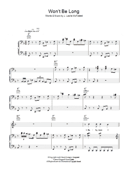 page one of Won't Be Long (Piano, Vocal & Guitar Chords)
