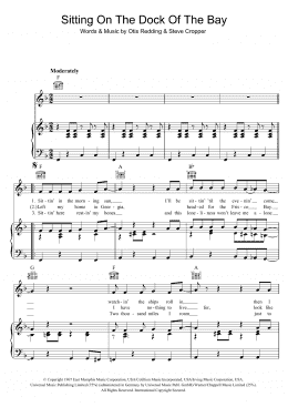 page one of (Sittin' On) The Dock Of The Bay (Piano, Vocal & Guitar Chords)