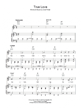 page one of True Love (from High Society) (Piano, Vocal & Guitar Chords)
