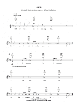 page one of Julia (Lead Sheet / Fake Book)