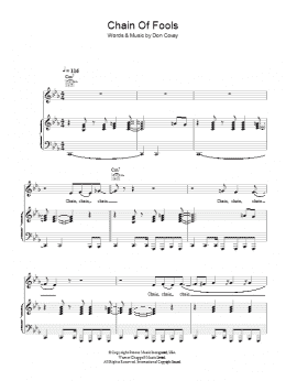 page one of Chain Of Fools (Piano, Vocal & Guitar Chords)