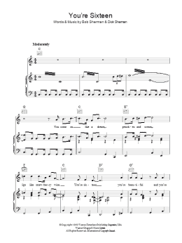 page one of You're Sixteen (You're Beautiful And You're Mine) (Piano, Vocal & Guitar Chords)