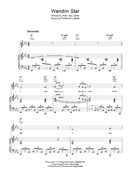 page one of Wand'rin' Star (from Paint Your Wagon) (Piano, Vocal & Guitar Chords)