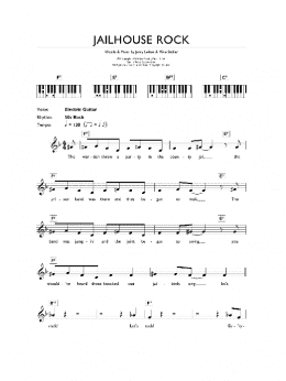 page one of Jailhouse Rock (Piano Chords/Lyrics)