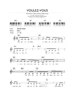 page one of Voulez Vous (Piano Chords/Lyrics)