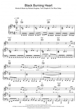 page one of Black Burning Heart (Piano, Vocal & Guitar Chords)