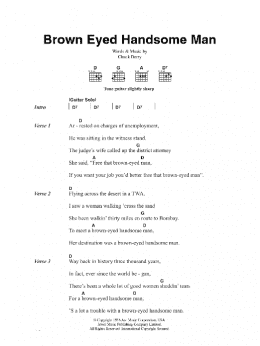 page one of Brown Eyed Handsome Man (Piano, Vocal & Guitar Chords)