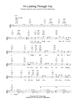 page one of I'm Looking Through You (Lead Sheet / Fake Book)