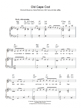 page one of Old Cape Cod (Piano, Vocal & Guitar Chords)