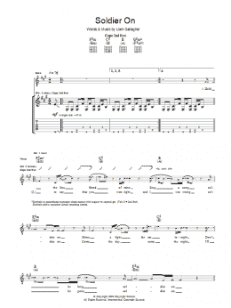 page one of Soldier On (Guitar Tab)