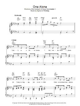 page one of One Alone (Piano, Vocal & Guitar Chords)
