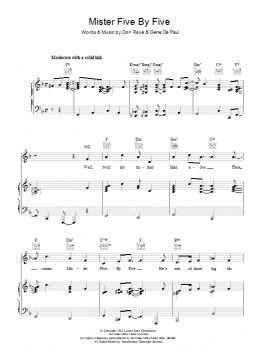 page one of Mister Five By Five (Piano, Vocal & Guitar Chords)