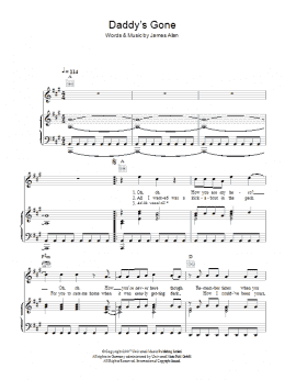 page one of Daddy's Gone (Piano, Vocal & Guitar Chords)