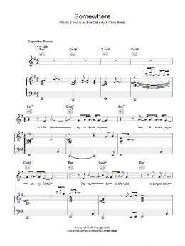 page one of Somewhere (Piano, Vocal & Guitar Chords)