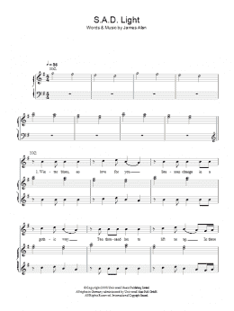 page one of SAD Light (Piano, Vocal & Guitar Chords)