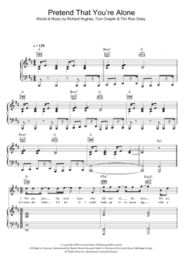 page one of Pretend That You're Alone (Piano, Vocal & Guitar Chords)