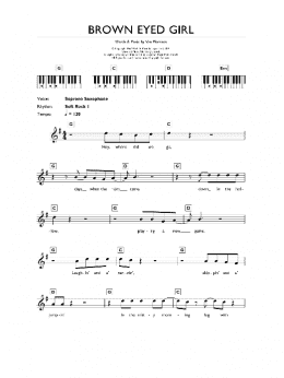 page one of Brown Eyed Girl (Piano Chords/Lyrics)