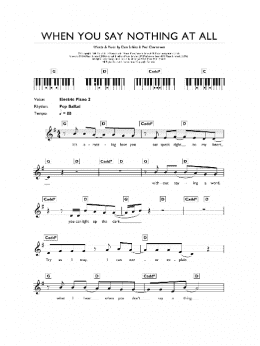 page one of When You Say Nothing At All (Piano Chords/Lyrics)