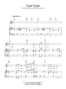page one of Sugar, Sugar (Piano, Vocal & Guitar Chords)