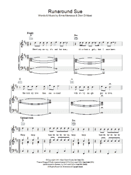 page one of Runaround Sue (Piano, Vocal & Guitar Chords (Right-Hand Melody))