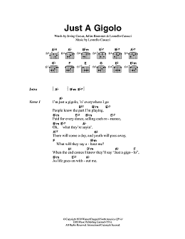 page one of Just A Gigolo (Guitar Chords/Lyrics)