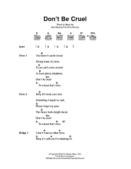 page one of Don't Be Cruel (Guitar Chords/Lyrics)