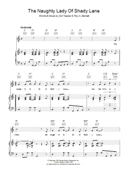 page one of The Naughty Lady Of Shady Lane (Piano, Vocal & Guitar Chords)