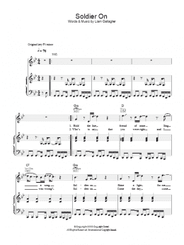 page one of Soldier On (Piano, Vocal & Guitar Chords)