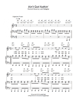 page one of Ain't Got Nothin' (Piano, Vocal & Guitar Chords)