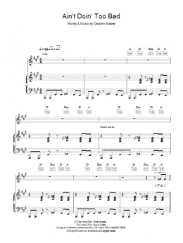 page one of Ain't Doin' Too Bad (Piano, Vocal & Guitar Chords)