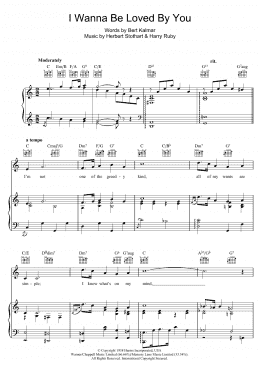 page one of I Wanna Be Loved By You (Piano, Vocal & Guitar Chords)